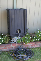 Direct your downspout to the Cloud; host attaches to spigot in front